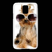 Coque Samsung Galaxy S5 Yorkshire terrier avec lunettes 600