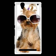 Coque Sony Xperia T2 Ultra Yorkshire terrier avec lunettes 600