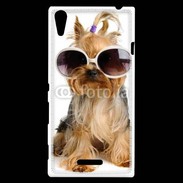 Coque Sony Xperia T3 Yorkshire terrier avec lunettes 600