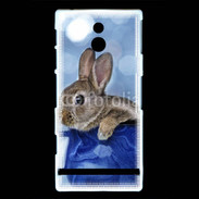 Coque Sony Xperia P Lapin dans un mug bleu