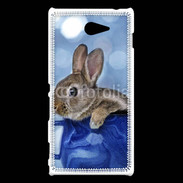 Coque Sony Xperia M2 Lapin dans un mug bleu