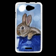 Coque HTC Desire 516 Lapin dans un mug bleu