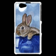 Coque Sony Xperia Z1 Compact Lapin dans un mug bleu