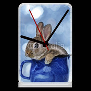 Pendule de bureau Lapin dans un mug bleu