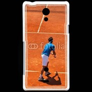 Coque Sony Xperia T Match de tennis sur terre battue : service