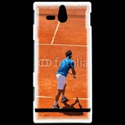 Coque Sony Xperia U Match de tennis sur terre battue : service