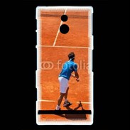 Coque Sony Xperia P Match de tennis sur terre battue : service