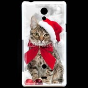 Coque Sony Xperia T chat de noël 500