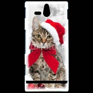 Coque Sony Xperia U chat de noël 500