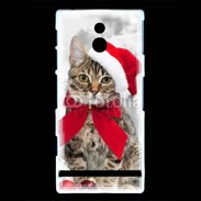 Coque Sony Xperia P chat de noël 500