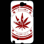 Coque Samsung Galaxy Note 2 Red stamp with marijuana leaf