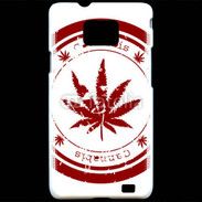 Coque Samsung Galaxy S2 Red stamp with marijuana leaf