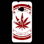 Coque HTC One Red stamp with marijuana leaf