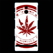 Coque Sony Xperia P Red stamp with marijuana leaf