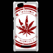 Coque Sony Xperia M Red stamp with marijuana leaf