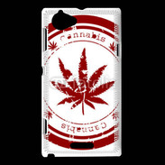 Coque Sony Xperia L Red stamp with marijuana leaf