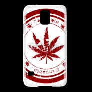 Coque Samsung Galaxy S5 Red stamp with marijuana leaf