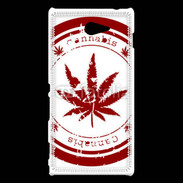 Coque Sony Xperia M2 Red stamp with marijuana leaf