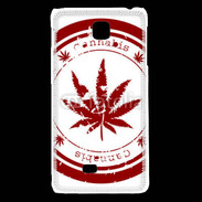 Coque LG F5 Red stamp with marijuana leaf