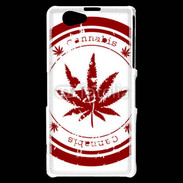 Coque Sony Xperia Z1 Compact Red stamp with marijuana leaf