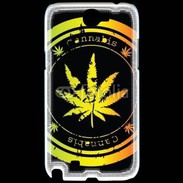 Coque Samsung Galaxy Note 2 Grunge stamp with marijuana leaf
