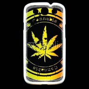 Coque Samsung Galaxy S3 Grunge stamp with marijuana leaf