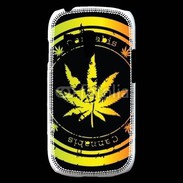 Coque Samsung Galaxy S3 Mini Grunge stamp with marijuana leaf