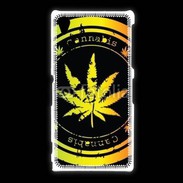 Coque Sony Xpéria Z1 Grunge stamp with marijuana leaf