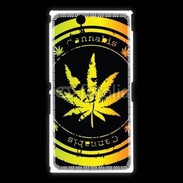 Coque Sony Xpéria Z Ultra Grunge stamp with marijuana leaf