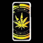 Coque iPhone 5C Grunge stamp with marijuana leaf