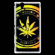 Coque Sony Xperia T2 Ultra Grunge stamp with marijuana leaf