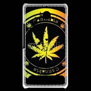 Coque Sony Xperia E1 Grunge stamp with marijuana leaf
