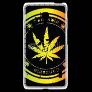 Coque LG F6 Grunge stamp with marijuana leaf