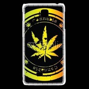 Coque LG F5 Grunge stamp with marijuana leaf