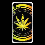 Coque HTC Desire 816 Grunge stamp with marijuana leaf