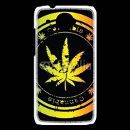 Coque HTC Desire 601 Grunge stamp with marijuana leaf
