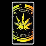 Coque Huawei Ascend G740 Grunge stamp with marijuana leaf