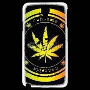 Coque Samsung Galaxy Note 3 Light Grunge stamp with marijuana leaf
