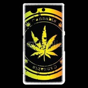 Coque Sony Xperia Z3 Compact Grunge stamp with marijuana leaf