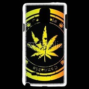 Coque Samsung Galaxy Note 4 Grunge stamp with marijuana leaf