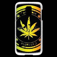 Coque Samsung Galaxy S5 Mini Grunge stamp with marijuana leaf