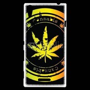 Coque Sony Xperia T3 Grunge stamp with marijuana leaf