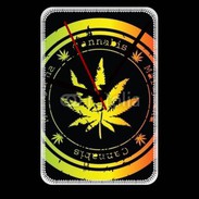 Grande pendule murale Grunge stamp with marijuana leaf