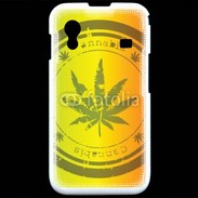 Coque Samsung ACE S5830 Marijuana stamp on rastafarian background