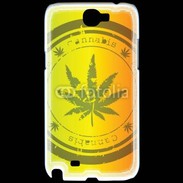 Coque Samsung Galaxy Note 2 Marijuana stamp on rastafarian background