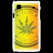 Coque Samsung Galaxy S Marijuana stamp on rastafarian background