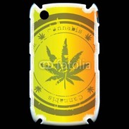 Coque Blackberry 8520 Marijuana stamp on rastafarian background
