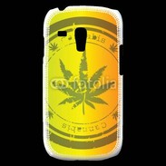Coque Samsung Galaxy S3 Mini Marijuana stamp on rastafarian background