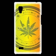 Coque LG Optimus L9 Marijuana stamp on rastafarian background
