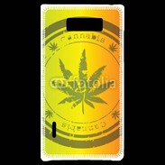 Coque LG Optimus L7 Marijuana stamp on rastafarian background